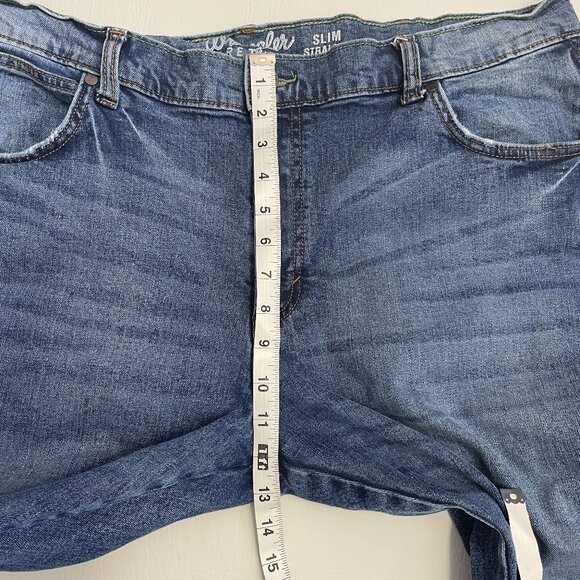 Wrangler Retro Jeans Men's 40x32 Blue Denim Slim Straight Medium Wash Stretch - Picture 10 of 15